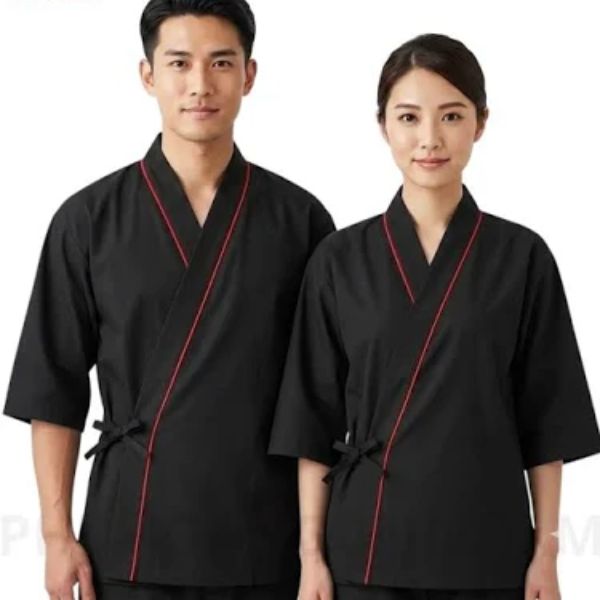Vải Quần Áo Đầu Bếp Thoáng Mát Cho Bếp Nóng: Chọn Thế Nào 3 Mẫu áo đầu bếp form suông có phần thân sau thoáng khí