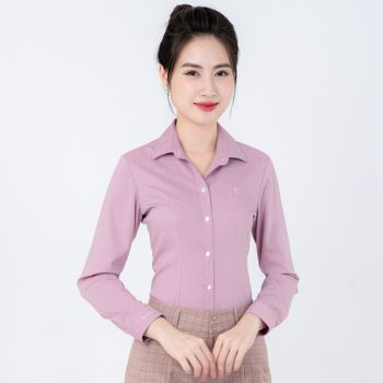 đồng phục áo sơ mi công sở nữ màu hồng - DCS0036