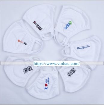 Khẩu Trang Vải Kháng Khuẩn In Logo Thương Hiệu Ôm Sát Mặt - KTV0010