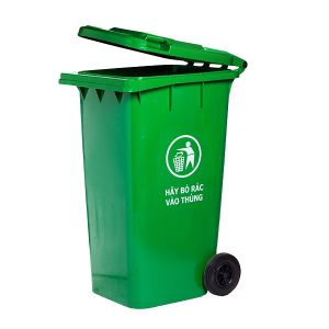 Thùng Rác Nhựa Xanh Lá Có Nắp