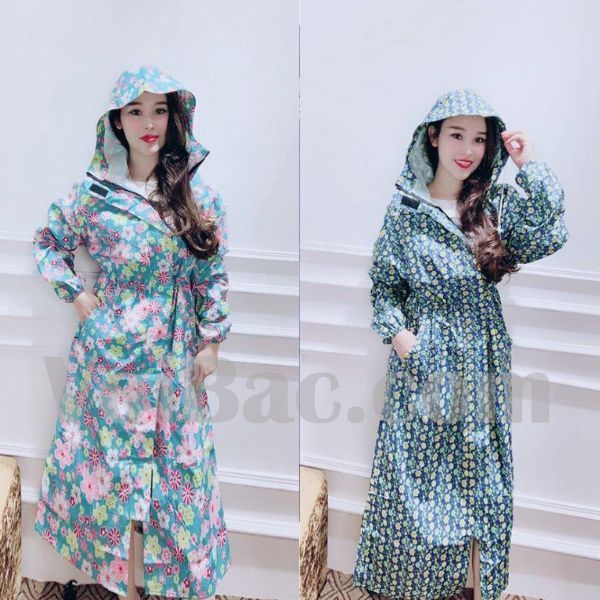 Áo Mưa Nữ Thiết Kế Dáng Măng Tô Vải Bông Dù Mềm - QAM0048