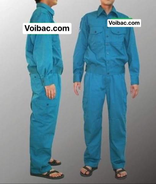 Áo Quần Bảo Hộ Lao Động Vải Kaki Màu Xanh Chất Lượng Tốt - QAK0007