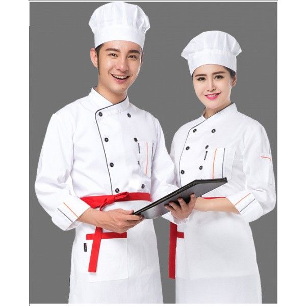 Đồng Phục Bếp Màu Trắng Thời Thượng Chuyên Nghiệp - ADB0007