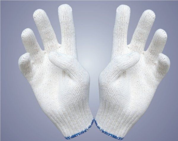 Găng Tay Bảo Hộ Lao Động Vải Sợi Len Màu Trắng Chất Lượng - GTS0015