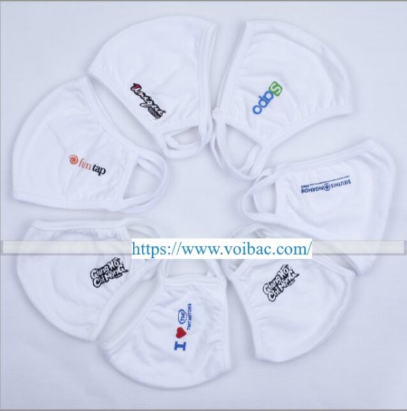 Khẩu Trang Vải Kháng Khuẩn In Logo Thương Hiệu Ôm Sát Mặt - KTV0010