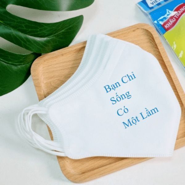 Khẩu Trang Y Tế Vải In Slogan Cá Tính Không Bí Hơi - KTV0008