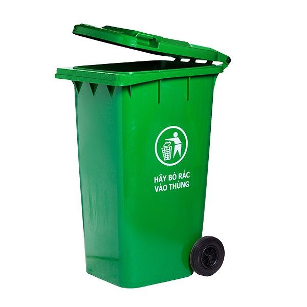 Thùng Rác Nhựa Xanh Lá Có Nắp -  TRA0078