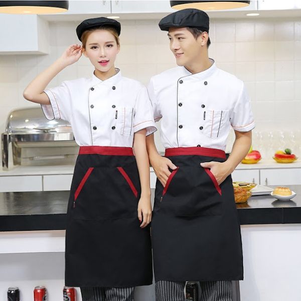 Trang Phục Bếp Nam Nữ Viền Màu Ấn Tượng - DDB0012