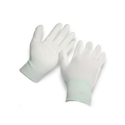 Găng Tay Polyester Màu Trắng Phủ PU